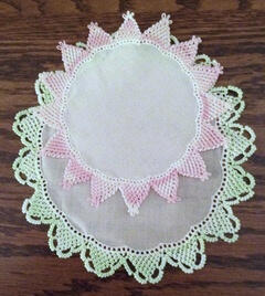 Tracy&#39;s beautiful lace doilies using the patterns from the quick guide. Ohio Thread Whisperers, Chagrin Falls, OH.