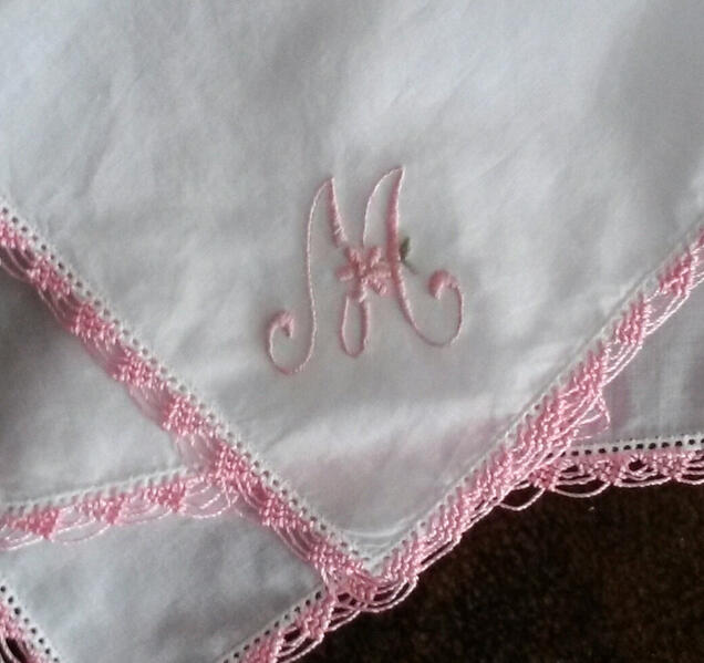 Jean&#39;s beautiful handkerchief using the doily lace edging pattern from the Dogwood Guild Virtual Class in June.