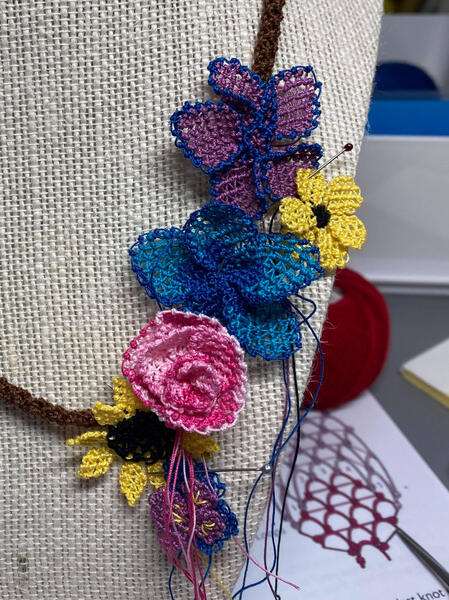 Leena's beautiful combination floral necklace.